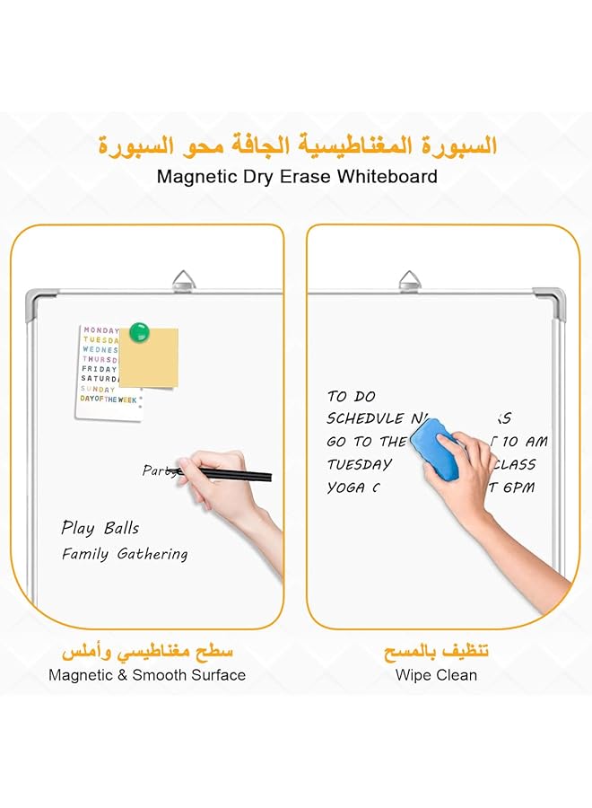erorex Magnetic Whiteboard Wall Mounted Dry Erase White Board 60X90Cm Large Single Sided Magnetic Writing Board Stain Resistant Easel Whiteboard With Aluminum Frame For Office School Classroom Learning Aid  - Image 3