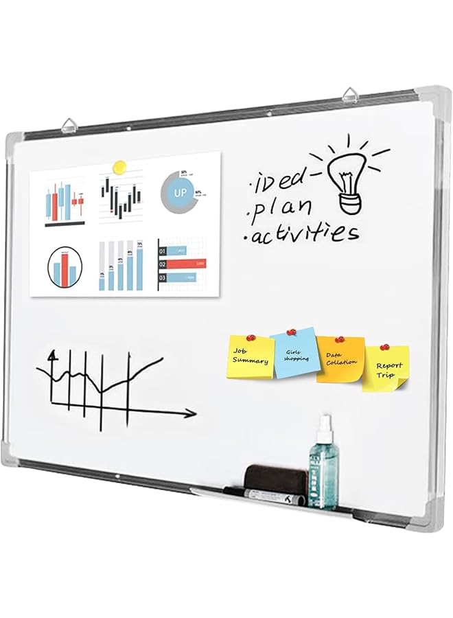 erorex Magnetic Whiteboard Wall Mounted Dry Erase White Board 60X90Cm Large Single Sided Magnetic Writing Board Stain Resistant Easel Whiteboard With Aluminum Frame For Office School Classroom Learning Aid  - Image 1