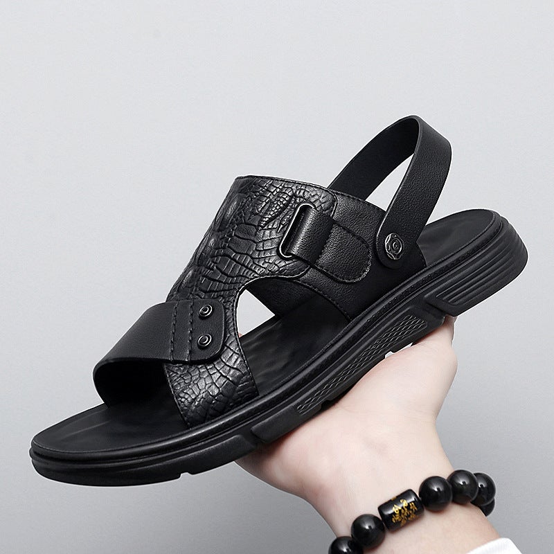 Sandals Men'S Summer Outer Wear Soft-Soled Slippers Vietnamese Casual Men'S Driving Dual-Use Waterproof Anti-Slip Beach Sandals - Image 1