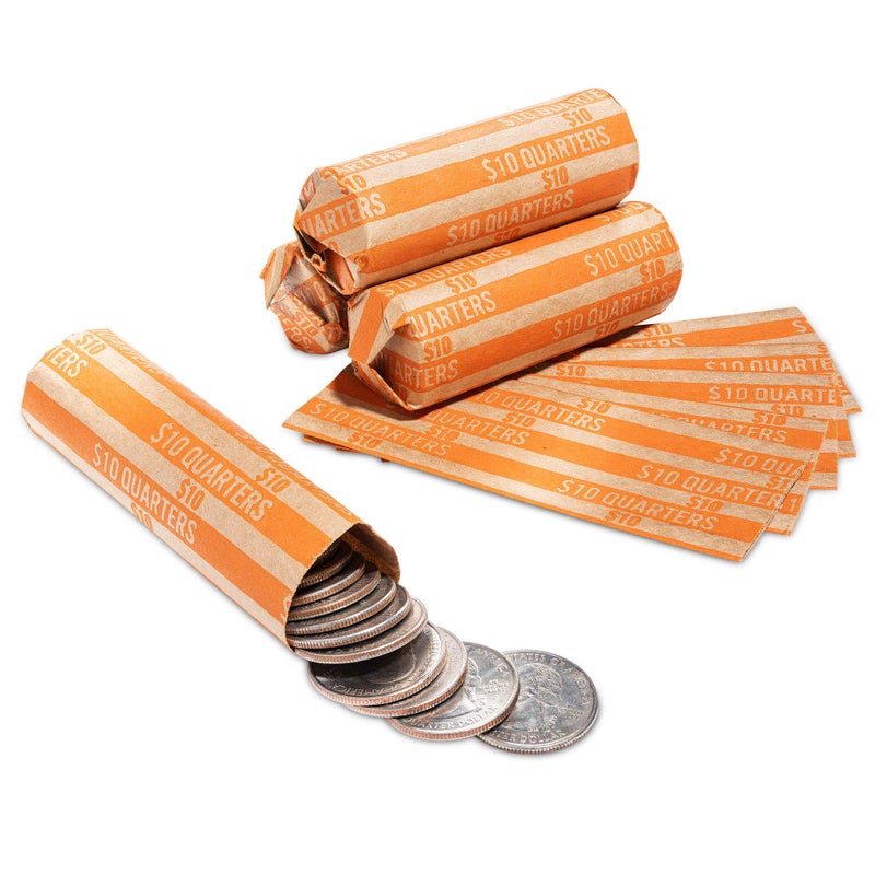 Manaloom 1000 Flat Coin Wrappers, Quarters Coin Holder, Convenient Quarter Storage Coin Wrapper - 1000 Pack - Image 1