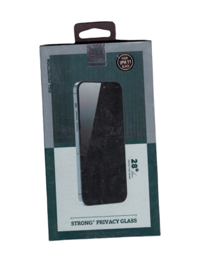 28-Degree Privacy Screen Protector for iPhone 11 - Tempered Glass with Full Protection and Anti-Scratch - Image 2