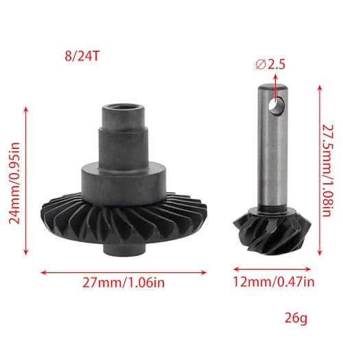 MEUS RACING Overdrive Diff Gears 8T24T for Axial SCX10 II SCX10 III SCX10 PRO AR44 AR45 Axle 110 RC Crawler Upgrades Parts 8T24T - Image 5