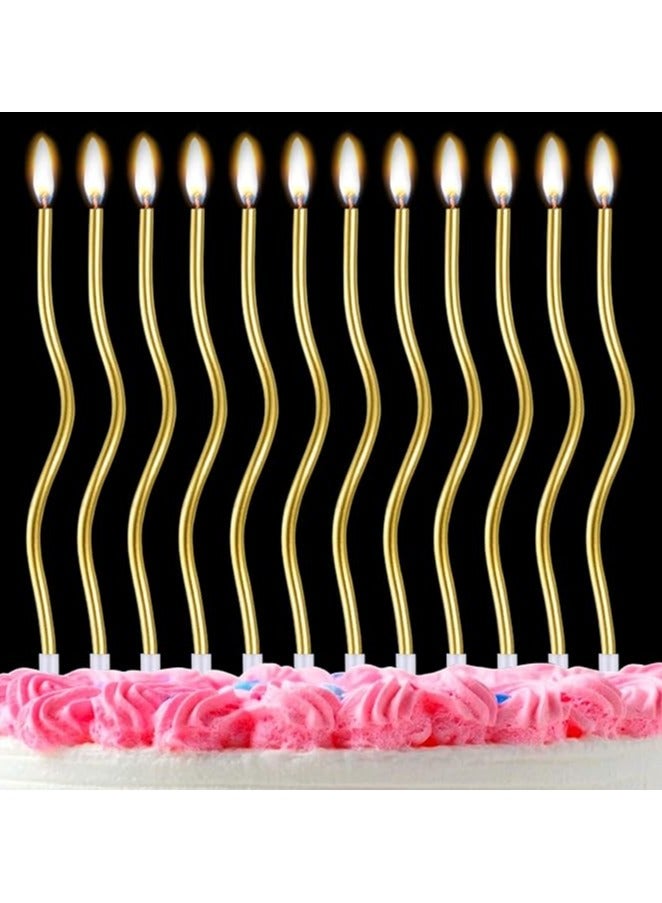 12 Gold Arc Birthday Candles | Eid/Dubai Party Decoration | Eco-Friendly & Photogenic - Image 3