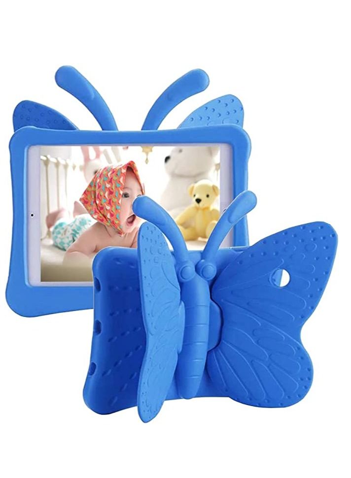 iPad 6th Generation Case for Kids, iPad 9.7 inch Case, Light Weight Shockproof EVA Foam Protective Tablet Stand Cover Holder for Apple iPad Air/ Air 2 iPad 9.7 2017/ 2018 - Cute Butterfly, Blue - Image 1