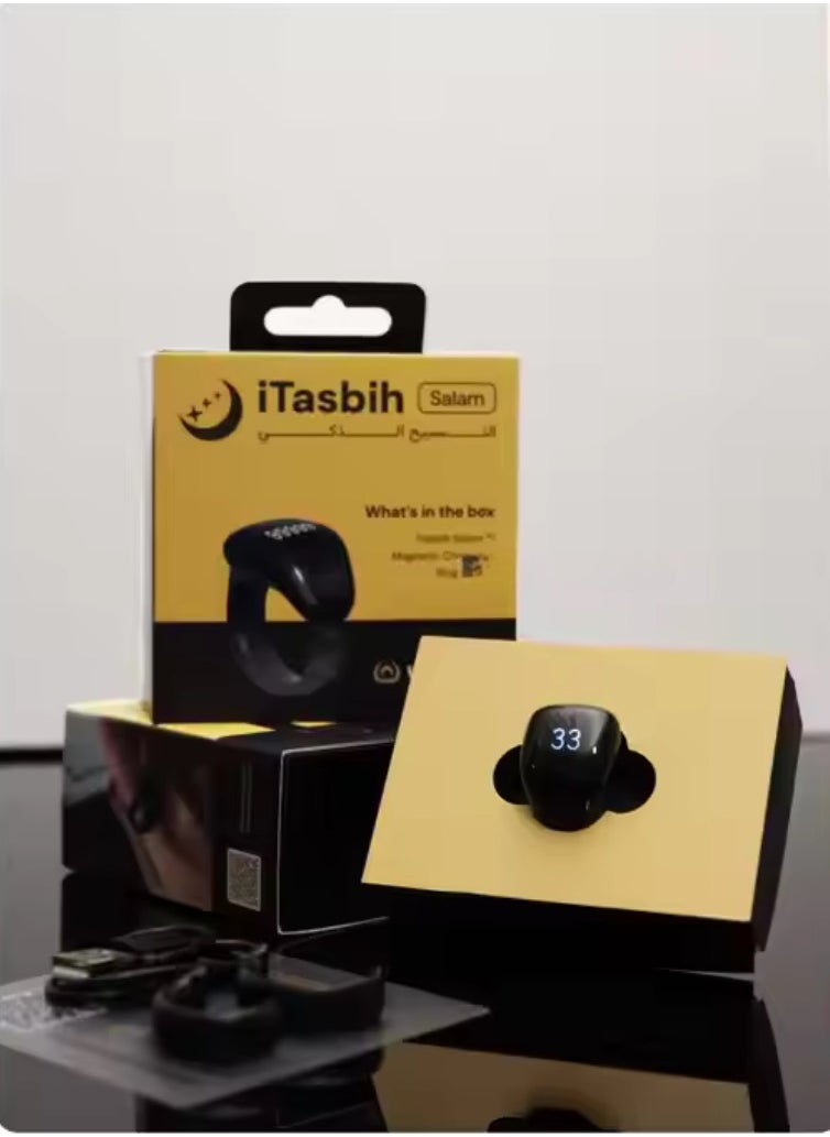 Panvil - Smart Zikr Rings, Smart Electronic Finger Counter with OLED Display with 3 Replaceable Sizes （18/20/22mm）APP Support Digital Prayer Reminder Rings, Tasbeeh Counter and Dhikr Rings - Image 1