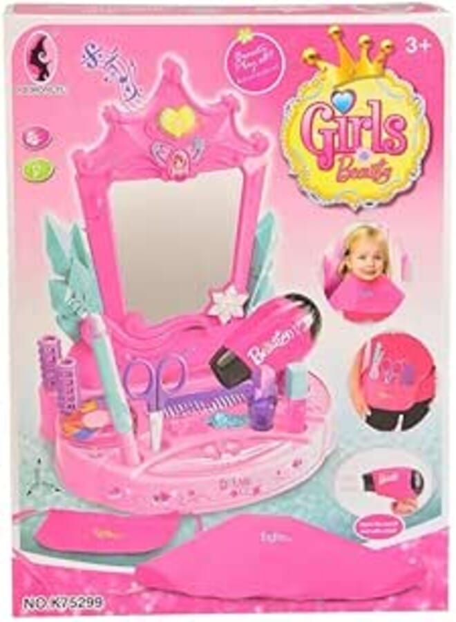 Girls Beauty Play Set Dressing Table 24 Pieces K75299 Pink 
