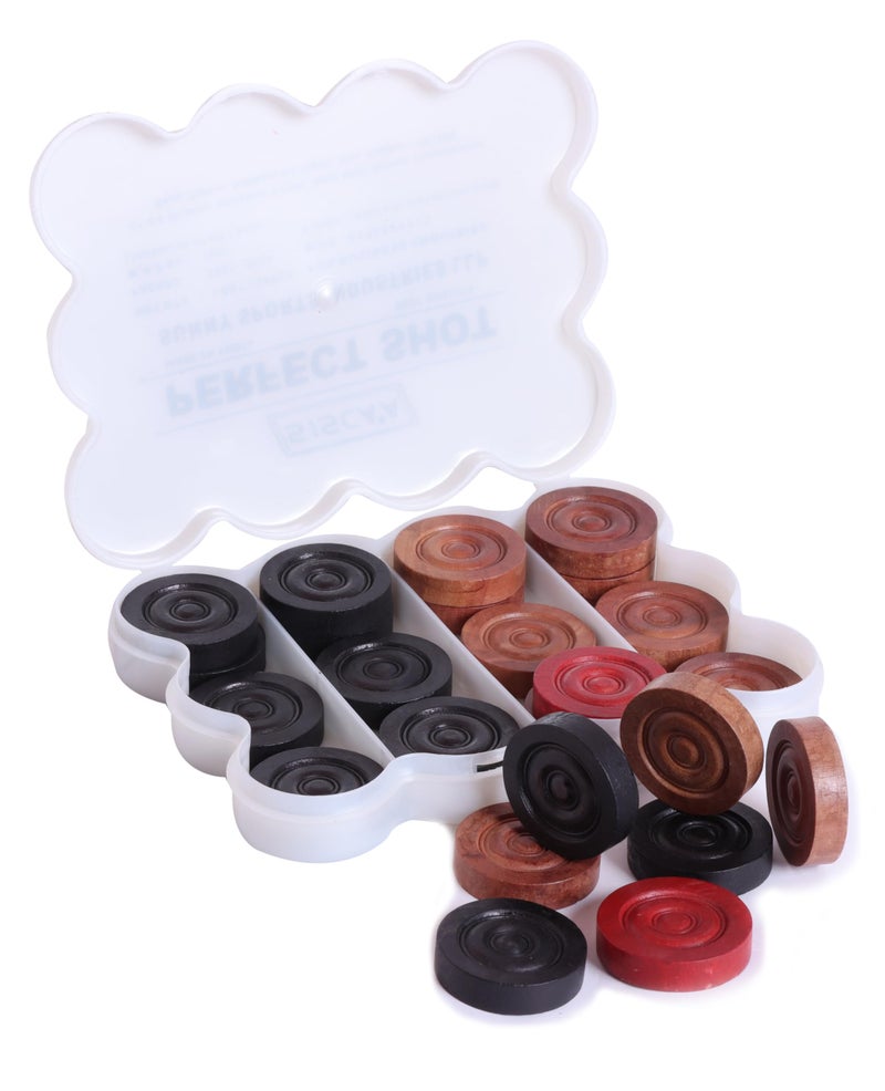 KD Willmax KD SISCAA Tournament-Grade Carrom Coins – Official Size & Weight, Approved by Indian Carrom Federation, High-Precision, Smooth Finish (Perfect Shot) - Image 1