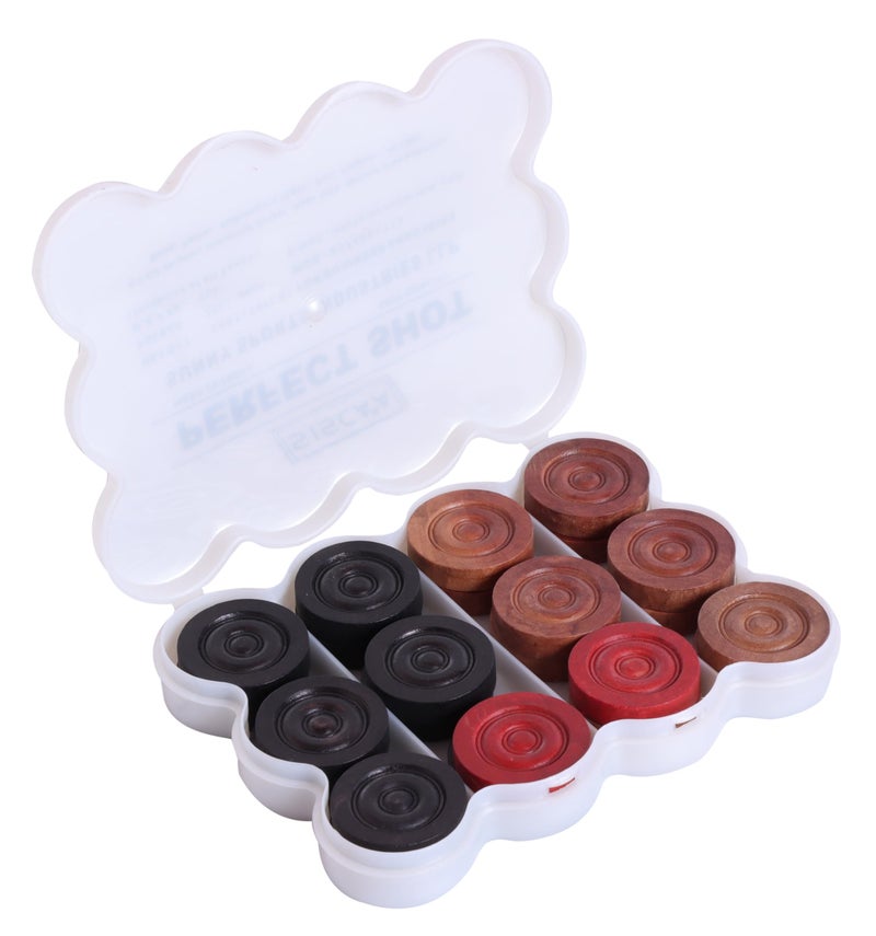 KD Willmax KD SISCAA Tournament-Grade Carrom Coins – Official Size & Weight, Approved by Indian Carrom Federation, High-Precision, Smooth Finish (Perfect Shot) - Image 2