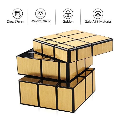 D-FantiX DFantiX Shengshou Mirror Cube 3x3 Speed Cube Gold Mirror Blocks Cube 3x3x3 Different Shapes Puzzle Cube Toys for Kids Adult - Image 5