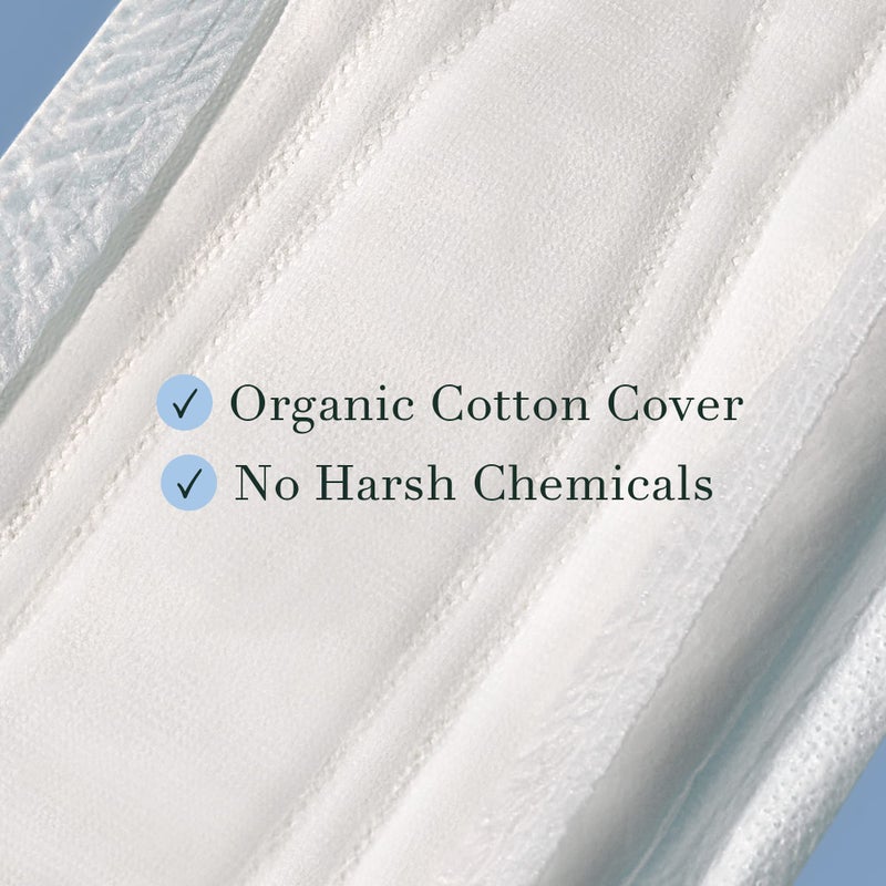 Rael Incontinence Pads for Women, Organic Cotton Cover, Postpartum Essential, Heavy Absorbency, Bladder Control, 4-Layer Core with Leak Guard Technology, Long Length (Moderate, 30 Count) - Image 4