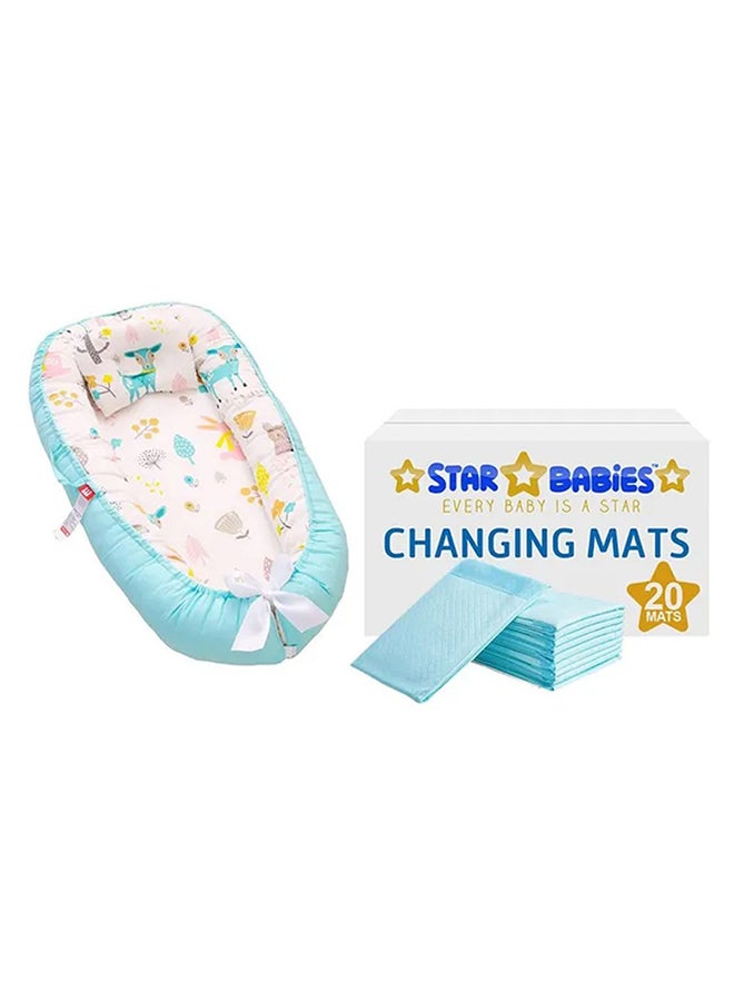 STAR BABiES Combo Pack - Kids Baby Sleeping Pod With Disposable Changing Mat 20 Pieces - Image 1