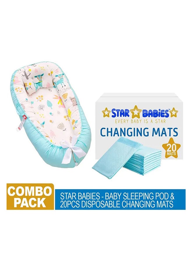 STAR BABiES Combo Pack - Kids Baby Sleeping Pod With Disposable Changing Mat 20 Pieces - Image 2
