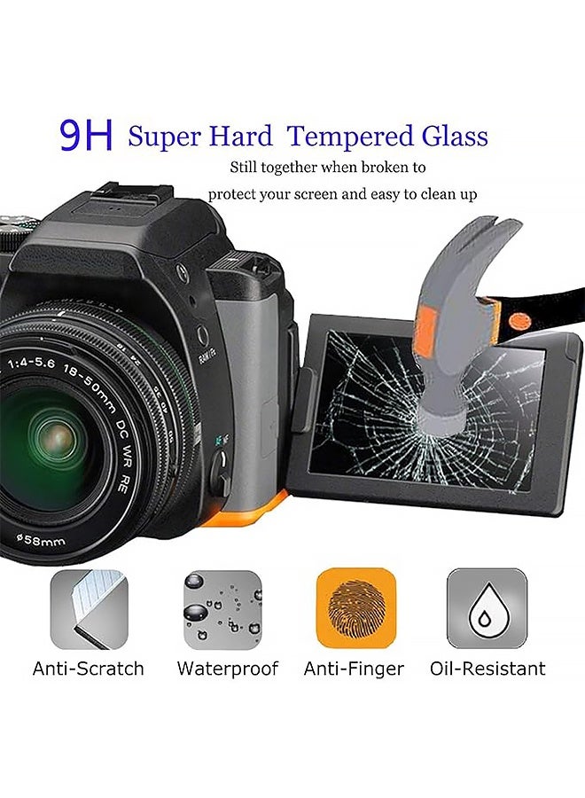 واقي شاشة مكون من قطعتين متوافق مع كاميرا كانون باور شوت SX740 HS و SX730 HS الرقمية، غطاء حماية صلب من الزجاج المقوى المقاوم للخدش - Image 3