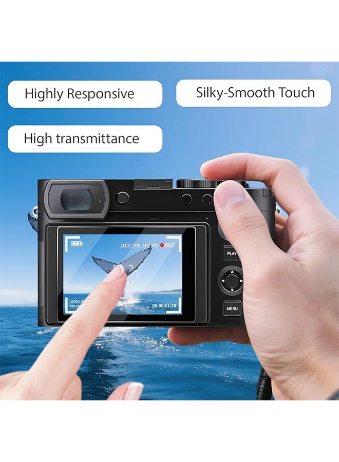 واقي شاشة مكون من قطعتين متوافق مع كاميرا كانون باور شوت SX740 HS و SX730 HS الرقمية، غطاء حماية صلب من الزجاج المقوى المقاوم للخدش - Image 2