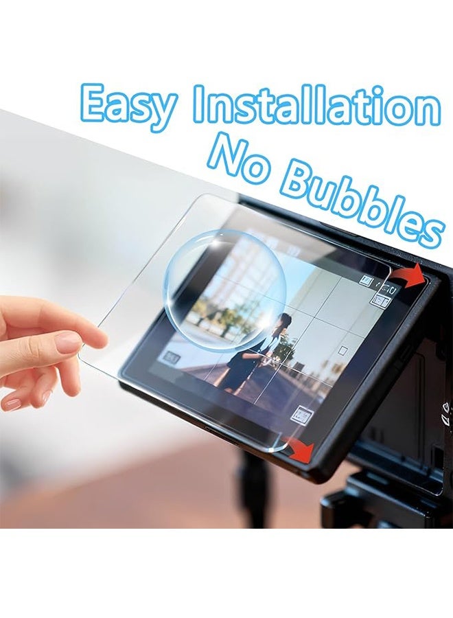 واقي شاشة مكون من قطعتين متوافق مع كاميرا كانون باور شوت SX740 HS و SX730 HS الرقمية، غطاء حماية صلب من الزجاج المقوى المقاوم للخدش - Image 4