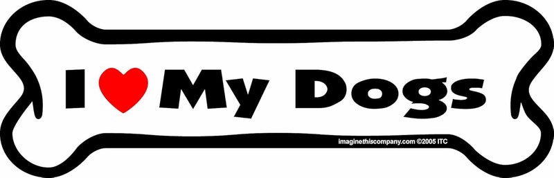 Imagine This I Love My Dogs Bone Car Magnet - Image 1