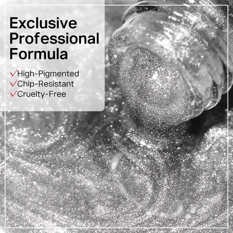 MIZHSE Universal Silver Cat Eye Gel Nail Polish, Magnetic Gel Polish with Magnet Stick, 10 ml Velvet Gray Glitter Galaxy Cateye Nail Polish Soak Off Nail Art Salon Manicure DIY at Home - Image 2
