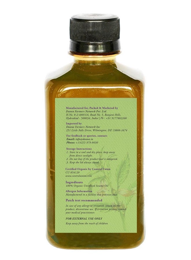 دانا زيت السمسم دانا للبشرة: معتمد عضويًا من وزارة الزراعة الأمريكية، بكر ممتاز، معصور على البارد (12 أونصة سائلة) - Image 4