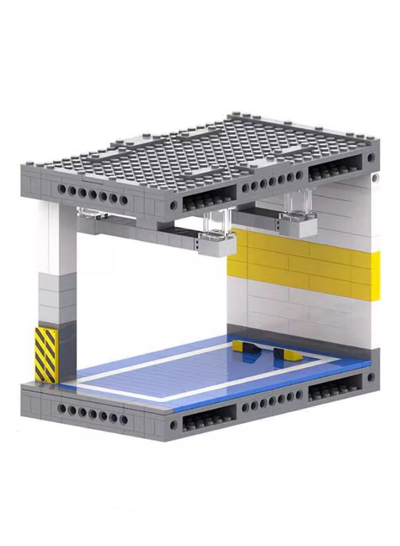 Children's Self-assembly Car Scene Series Small Particle Assembly Building Block Model (Blue Base Underground Garage 272Pcs) - Image 1