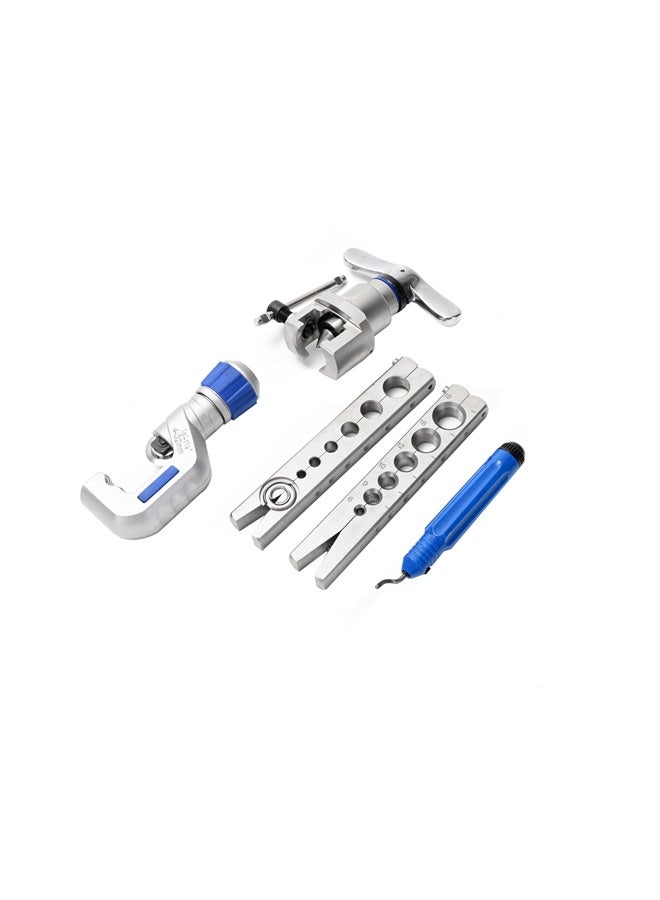 6-Piece Manual Copper Tube Flaring Set - Hand Operated Tube Expander (6-19mm) with Cutter, Deburring Tool u0026 Flaring Bars for Air Conditioner u0026 Refrigerator Maintenance, HVAC, Plumbing Use - Image 3