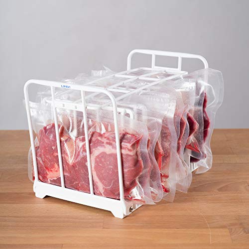 LIPAVI N15X Sous Vide Rack with Anti Float - Adjustable, Collapsible, Ensures even warming with Sous Vide Cooking - White Polycarbonate with 316L Stainless steel weights - Fits C15 Container - Image 2