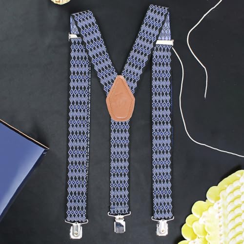 Peluche Picture Perfect Black Coloured 3.5cm Strap Width Elastic Suspenders for Men - Image 2