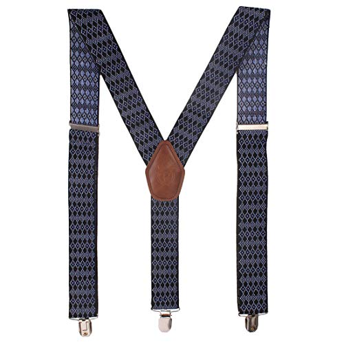 Peluche Picture Perfect Black Coloured 3.5cm Strap Width Elastic Suspenders for Men - Image 1