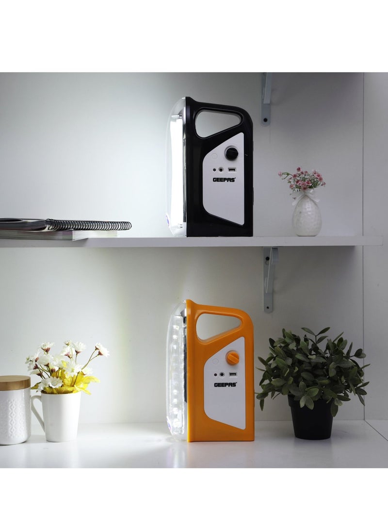 GEEPAS - Lantern 200 Hours Working with Automatic Lighting  Emergency LED Lantern, Set Of 2, Rechargeable Battery, DC 12V Solar Input, High And Low Liught Option, Overheat & Over Discharge Protected - Image 1