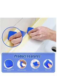 KASTWAVE Sealant Profiling Finishing Tool 6 Piece Black Grout Sealant Remover Tool Silicone Remover Tool Bathroom Sealant Remover Tool Silicone Joint Smoother Blue Former Sealant Caulking Tool  - Image 2