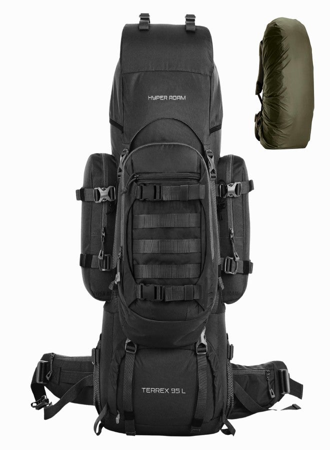 Hyper Adam 95L Rucksack with Detachable Bag & Rain Cover for Trekking & Travelling | Mountain Bags For Men & Women| Tough Frame Support Backpack Military Grade Made Rucksack Bag for Men & Women - Image 1