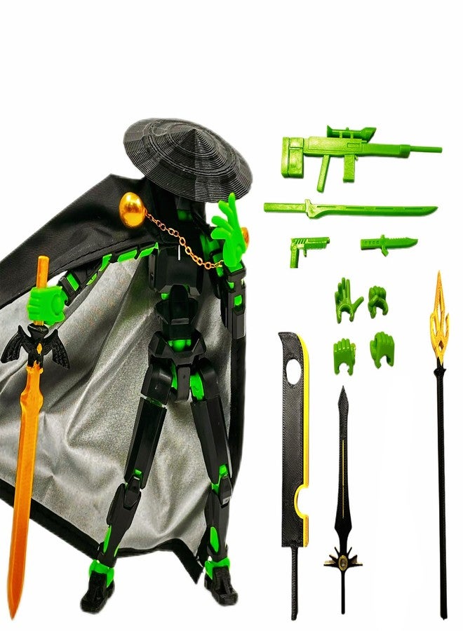 Binvin Assembly Completed Lucky 13 Action Figures, Titan 13 Action Figure,3D Printed T13 Action Figure Multi-Jointed Movable, Dummy Hand Painted Figure, Desktop Decorations Game Gifts, (A-Black Purple) - Image 1