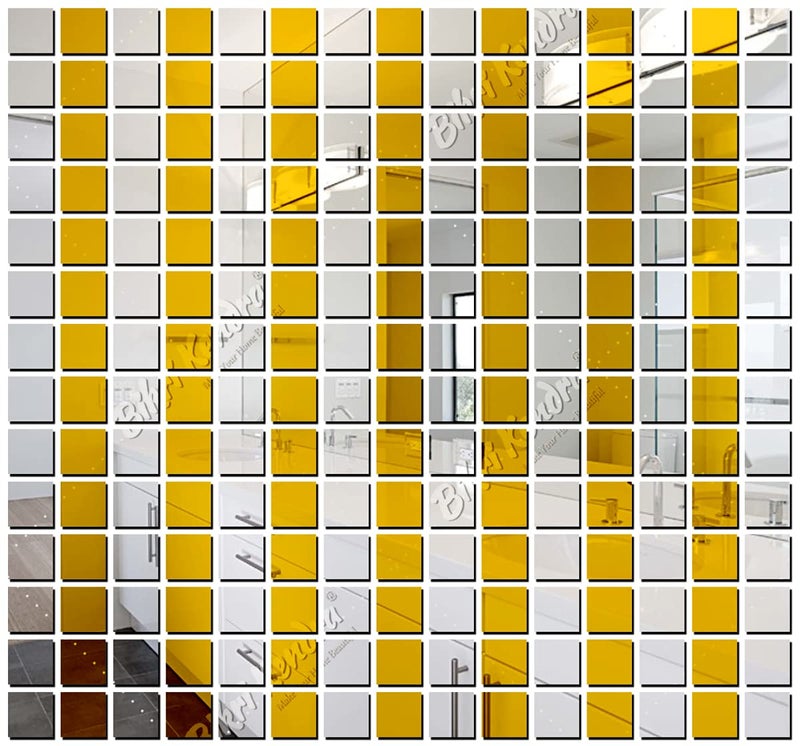 Bikri Kendra - 100 Silver 100 Golden Square Decorative Mirror Stickers for Wall, Wall Mirror Stickers, 3D Acrylic Stickers Wall Stickers for Hall Room, Bed Room, Kitchen Living Room Kids Room. - Image 3