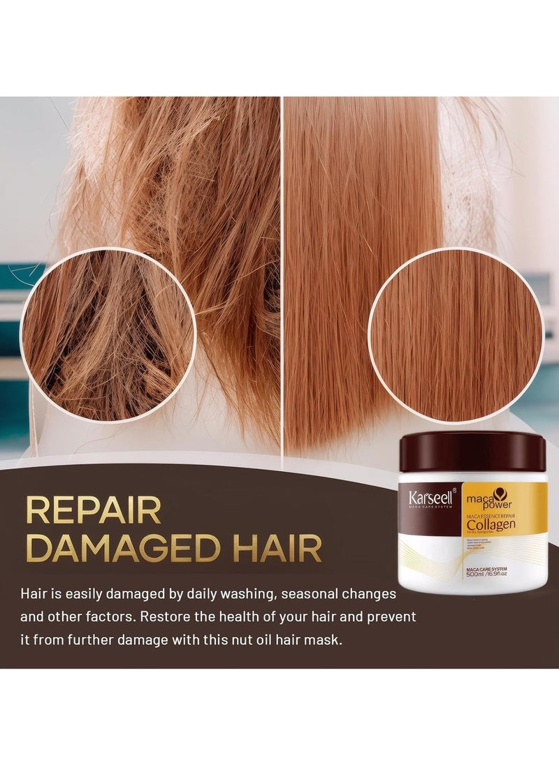 Karseell Maca Essence Repair Collagen for Dry Damaged Hair 500ml  - Image 3