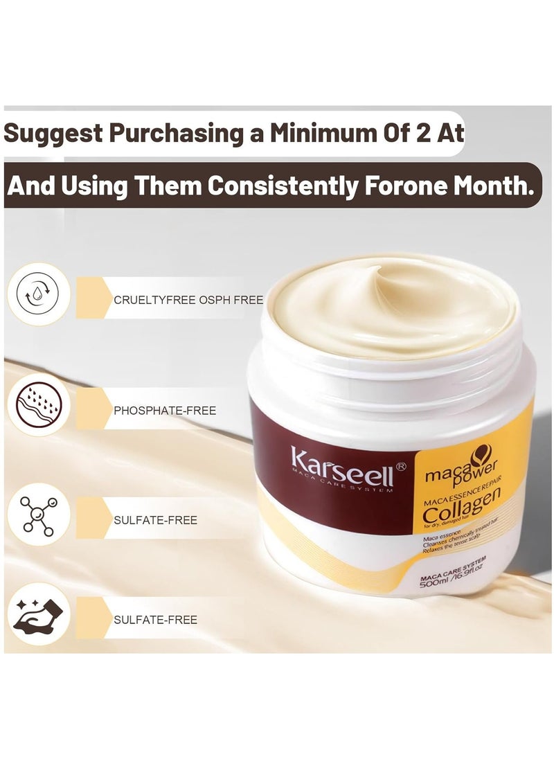 Karseell Maca Essence Repair Collagen for Dry Damaged Hair 500ml  - Image 2