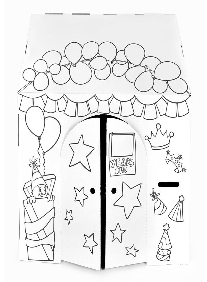 Easy Playhouse Birthday - Kids Art & Craft for Indoor & Outdoor Fun, Color, Draw, Doodle - Decorate & Personalize The Cardboard Fort, 32" X 26. 5" X 40. 5" - Age 3+ - Image 3