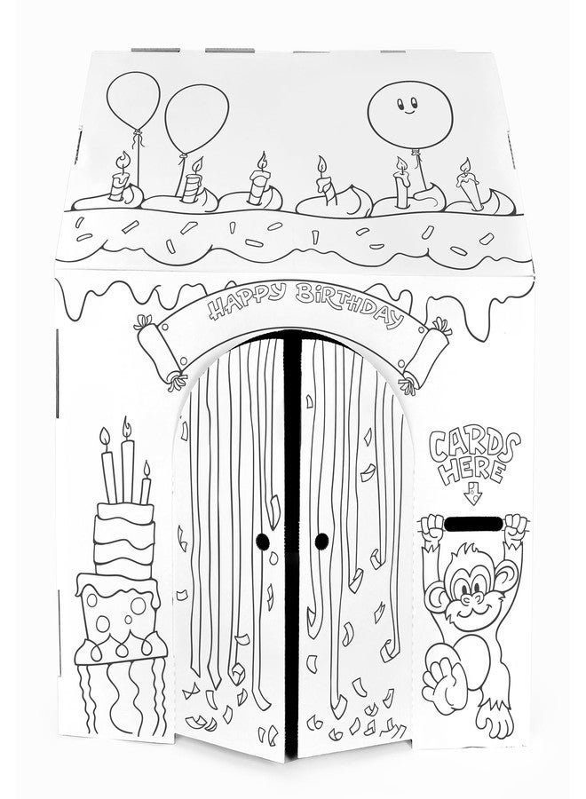 Easy Playhouse Birthday - Kids Art & Craft for Indoor & Outdoor Fun, Color, Draw, Doodle - Decorate & Personalize The Cardboard Fort, 32" X 26. 5" X 40. 5" - Age 3+ - Image 2