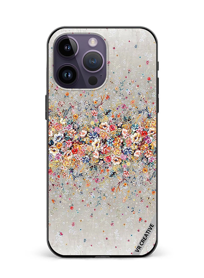 VR CREATIVE Protective Case Cover For Apple iPhone 15 Pro Digital Floral Garland Design Multicolour - Image 1