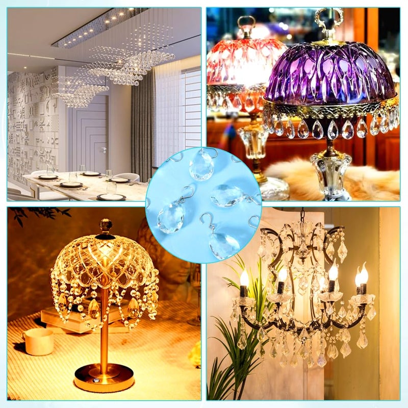 HYBEADS 10pcs 38mm Crystal Suncatcher, Hanging Clear Teardrops Crystals Chandelier Parts Prisms Pendants with Hook for Windows Lamp Christmas Tree Decorations Home Decor - Image 3