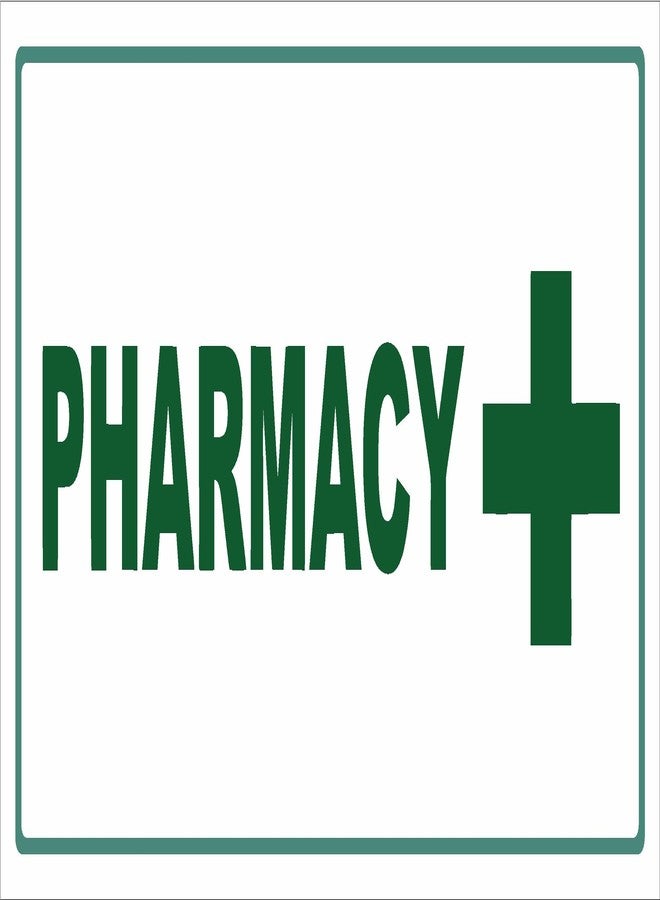 DECOR KAFE "PHARMACY" with Doctor Symbol Message Board & Sign - Waterproof Sunboard 5MM Material with Vinyl Lamination Print Sticker - Multicolor - 10 by 5 Inch - Back Side Double Tape (White) - Image 1