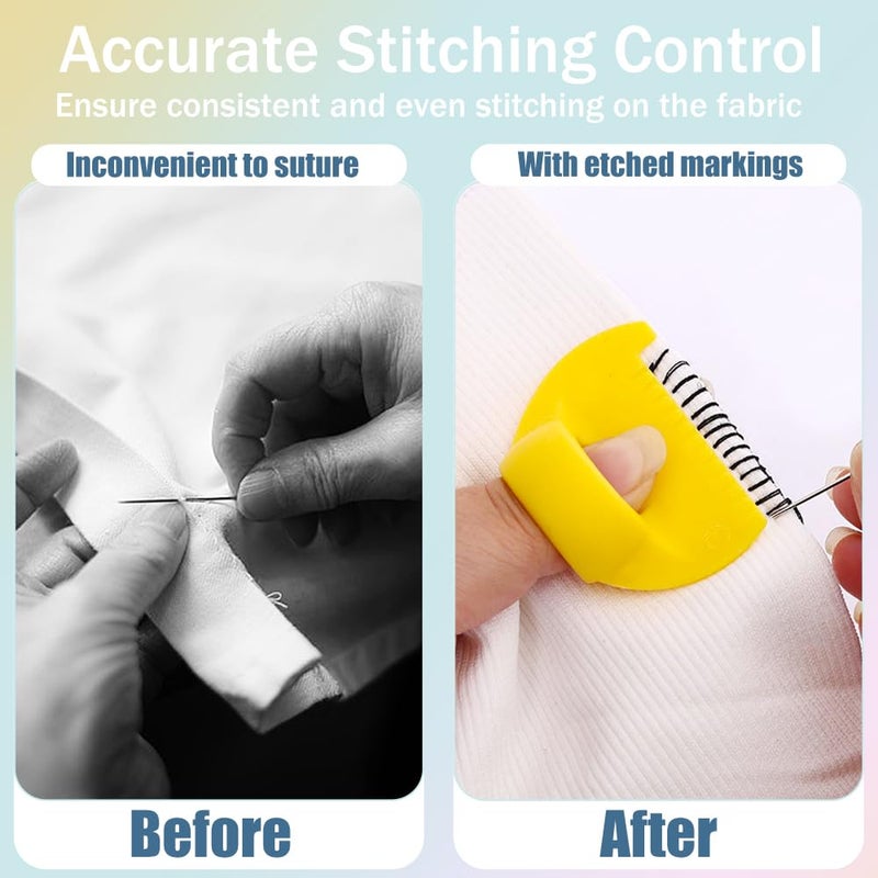 TRKETK 4 pièces Guide de Couture pour Machine à Coudre, Outil de Mesure d'Aiguille à Coudre Modèles de Couture de 3/4 mm Outil de Coudre DIY Léger Mini Règle à Doigt en Plastique Aide au Débutant - Image 5