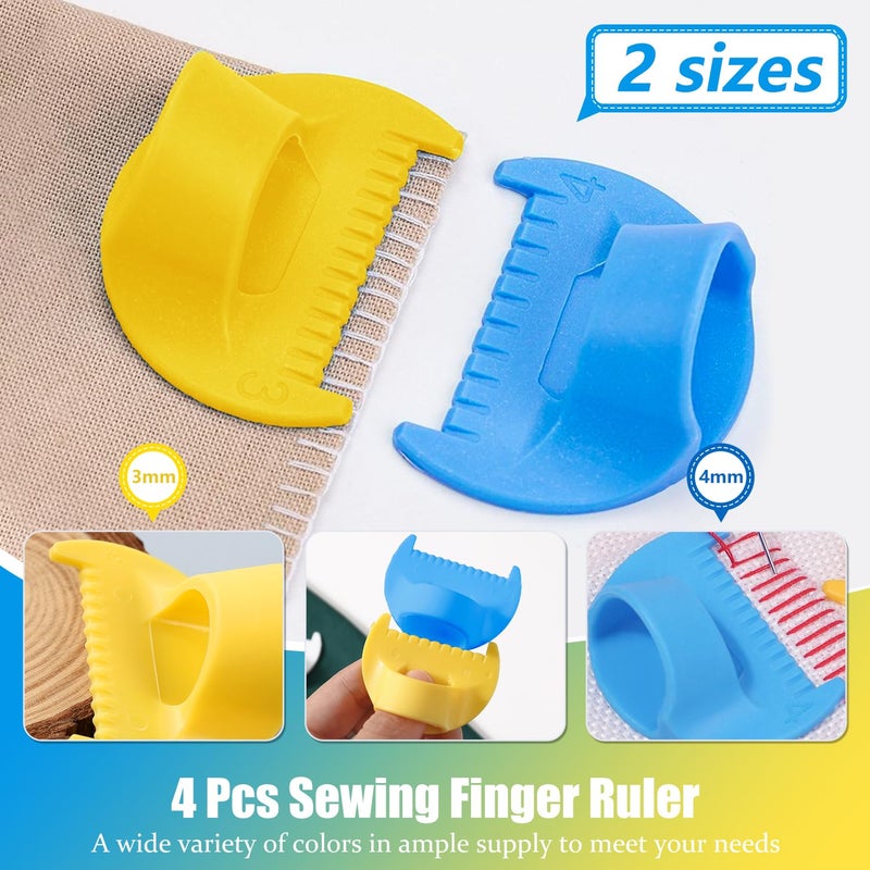 TRKETK 4 pièces Guide de Couture pour Machine à Coudre, Outil de Mesure d'Aiguille à Coudre Modèles de Couture de 3/4 mm Outil de Coudre DIY Léger Mini Règle à Doigt en Plastique Aide au Débutant - Image 3