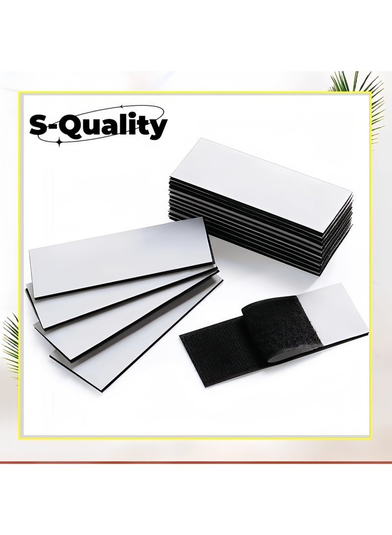 جودة 20 Pcs Hook and Loop Tape Strips, with Adhesive Sticky Back Fastener, Heavy Duty Double Side Mounting Tape Industrial Strength Interlocking Tape for Home School Office, 1.2x4 inch - Image 1