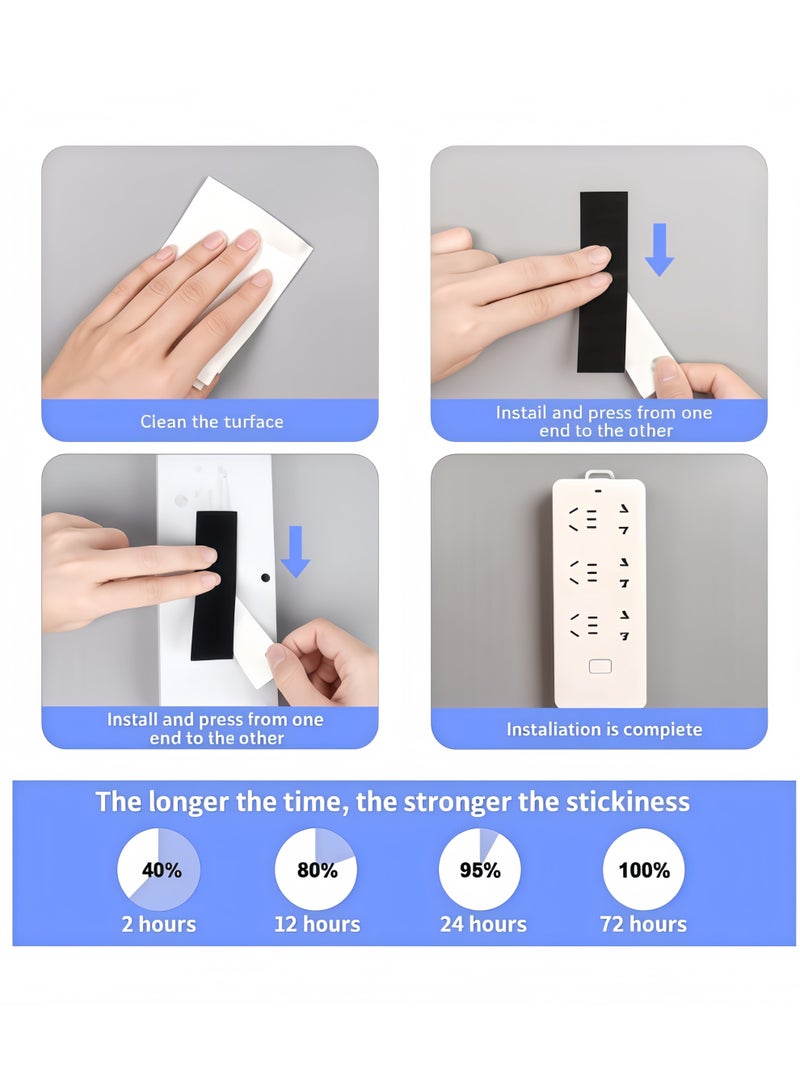 جودة 20 Pcs Hook and Loop Tape Strips, with Adhesive Sticky Back Fastener, Heavy Duty Double Side Mounting Tape Industrial Strength Interlocking Tape for Home School Office, 1.2x4 inch - Image 4