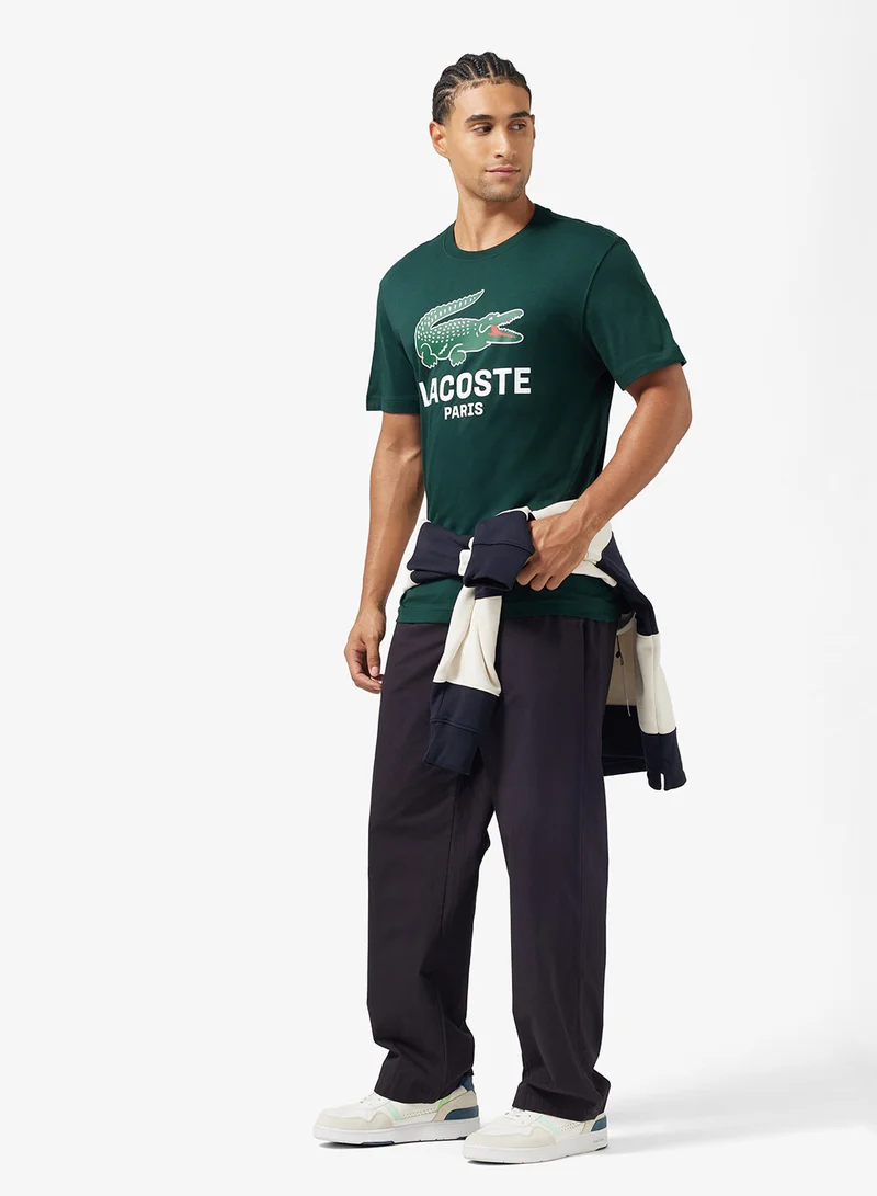 لاكوست Regular Fit Printed Crew Neck T-Shirt