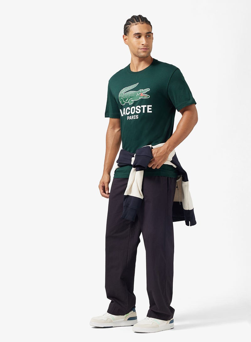 LACOSTE Regular Fit Printed Crew Neck T-Shirt - Image 4