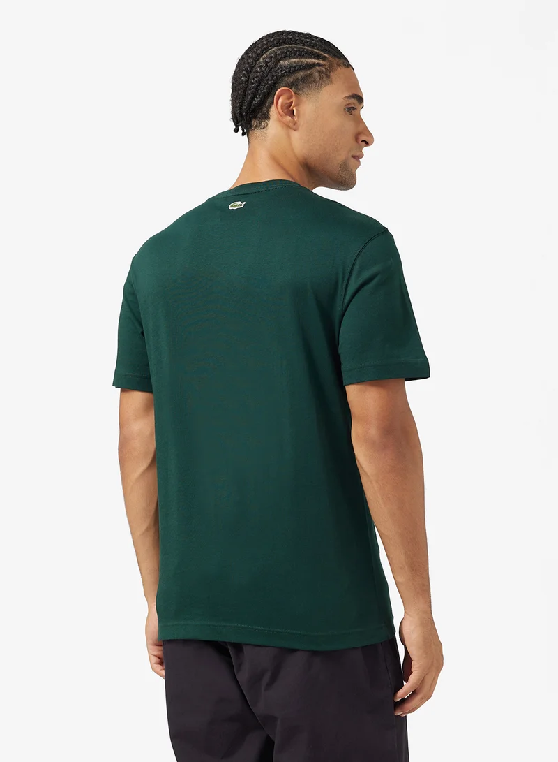 لاكوست Regular Fit Printed Crew Neck T-Shirt