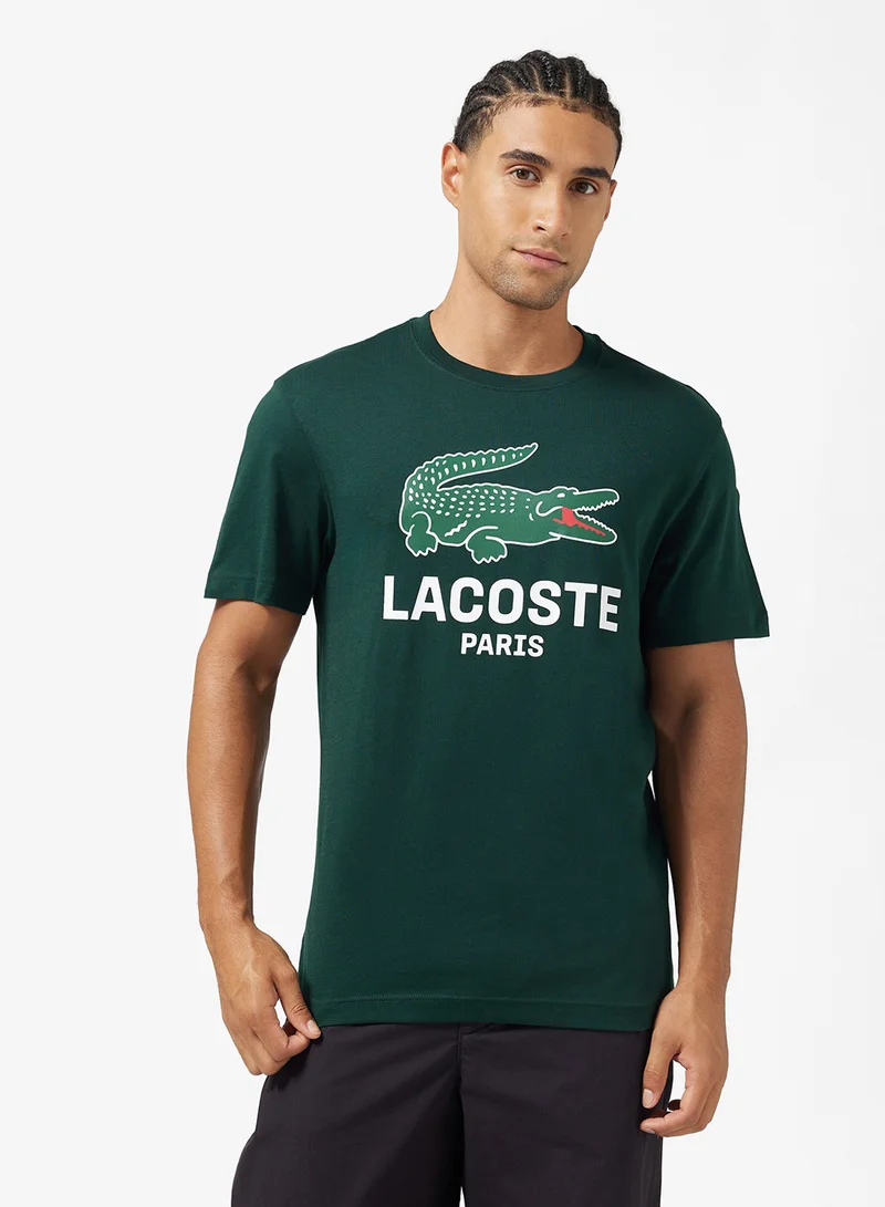 لاكوست Regular Fit Printed Crew Neck T-Shirt