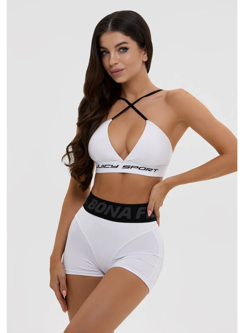 Bona Fide Extra Shorts White Bona Fide Premium Quality High Waist Biker Shorts for Women with Push Up - Womens Lifting Shorts for Gym, Workout for Women | Best Price UAE