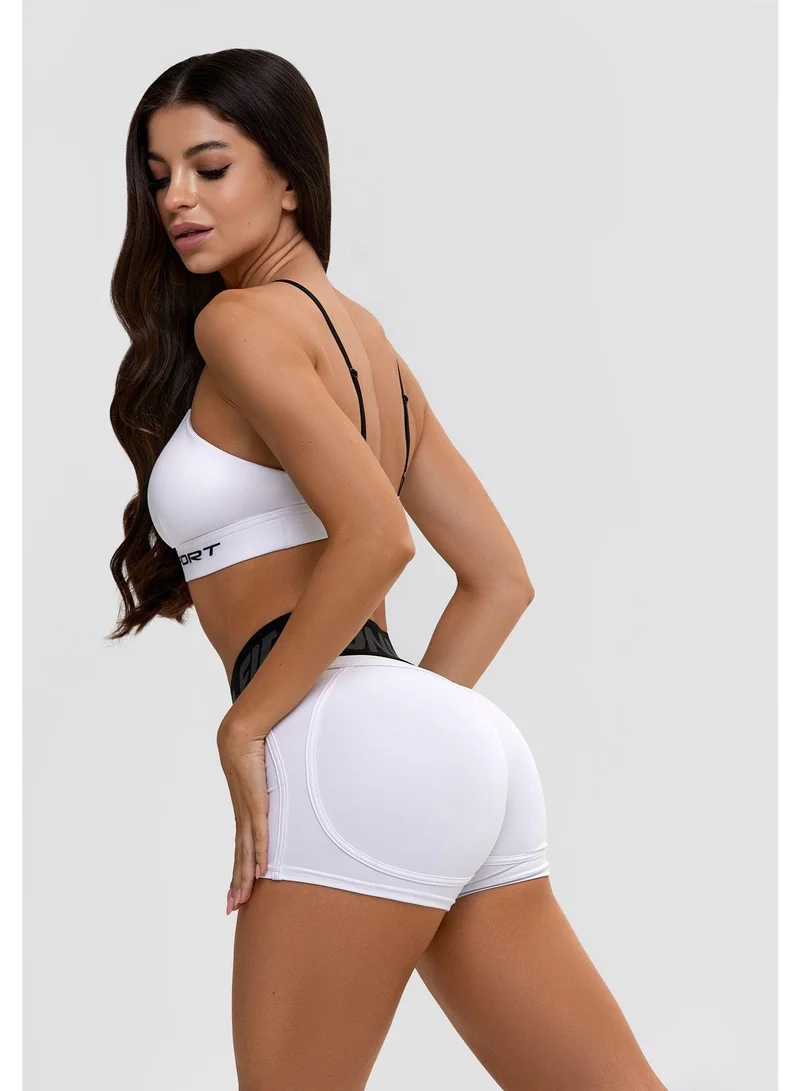 Bona Fide Extra Shorts White Extra High Waist Gym Shorts for Women for Women | Best Price UAE