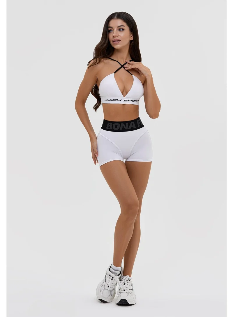 Bona Fide Extra Shorts White Extra High Waist Gym Shorts for Women for Women | Best Price UAE